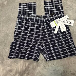 Amanda & Chelsea Navy and White Checkered Pants